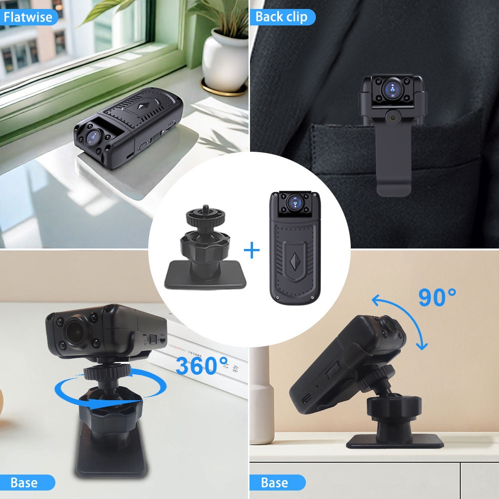 MD36 180°rotatable lens and back clip mini camera